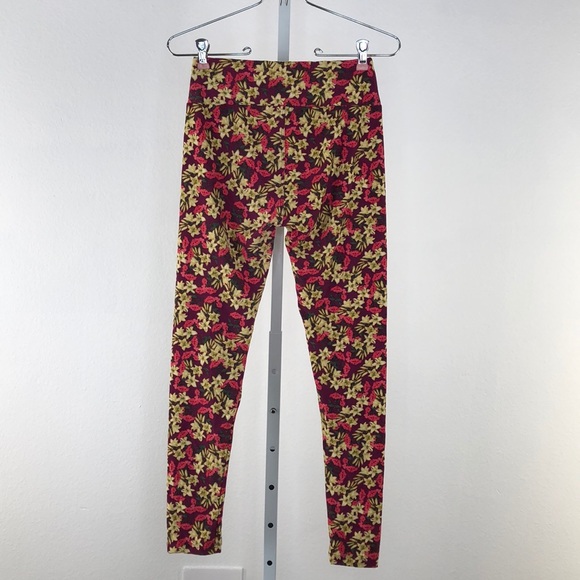LuLaRoe Floral Print Leggings, One Size - Picture 3 of 7